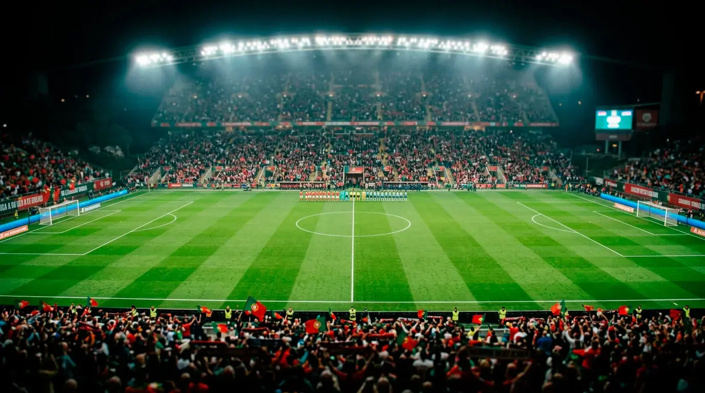 Ambiente de clásico Porto contra Benfica en el Estádio do Dragão con gradas llenas