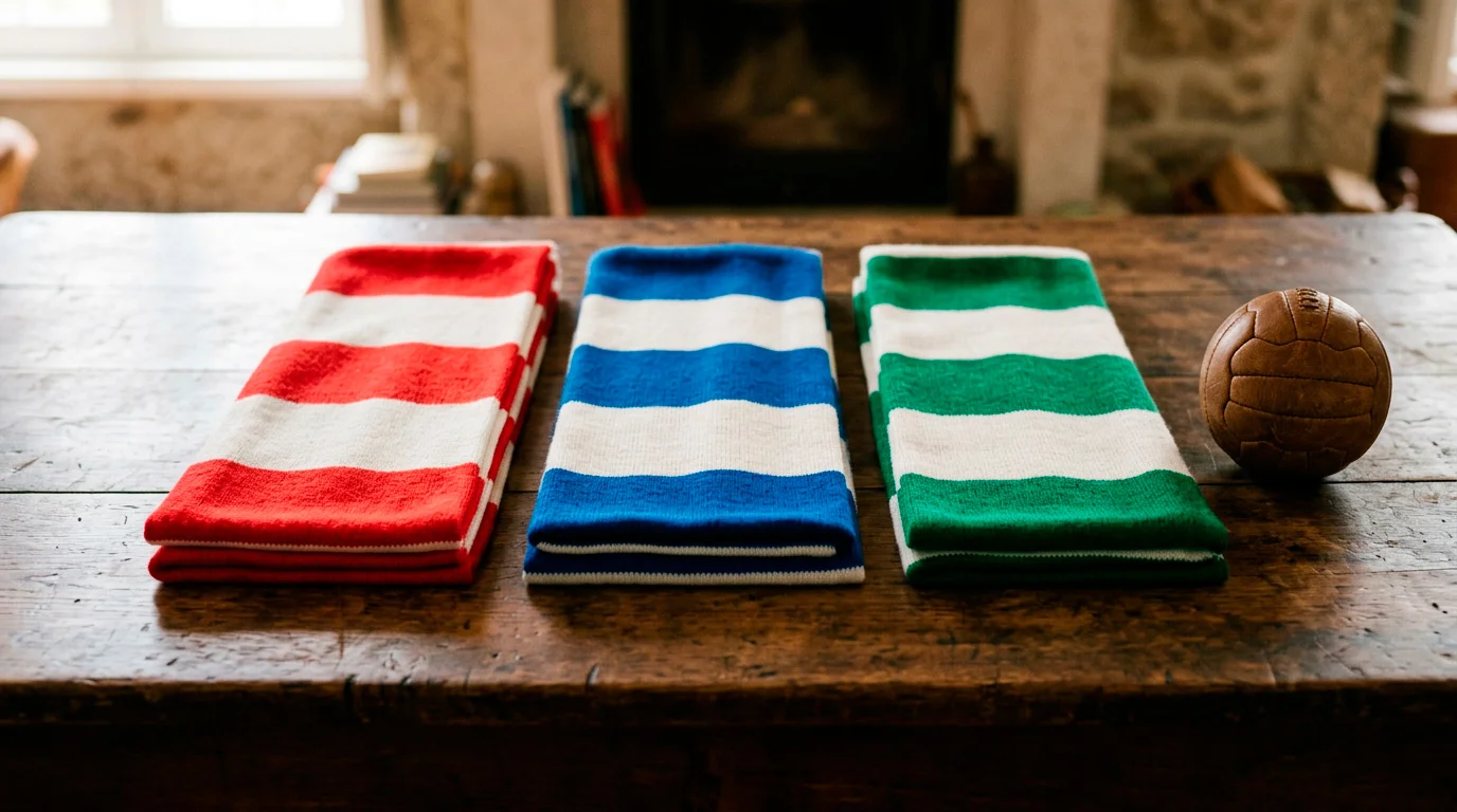 Bufandas y banderas de Benfica, Porto y Sporting CP, los Tres Grandes de la Primeira Liga
